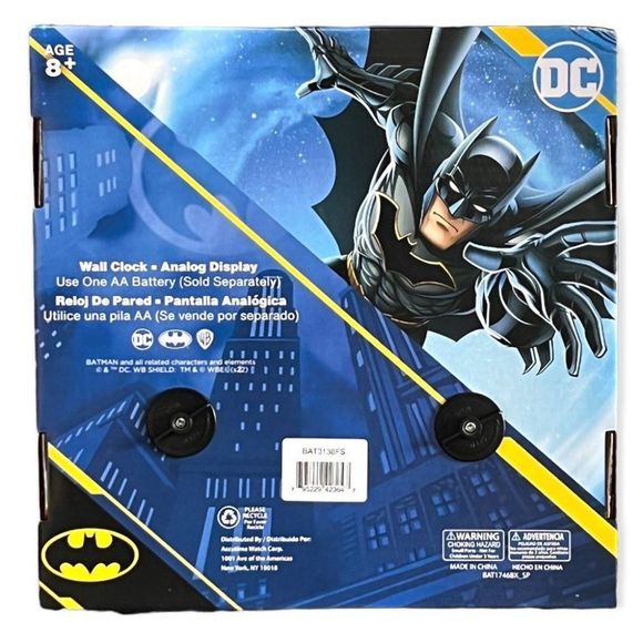 Batman Wall Clock 10”/25cm, Watches, Superhero, Home Décor, Toy, Black frame - Picture 3 of 3